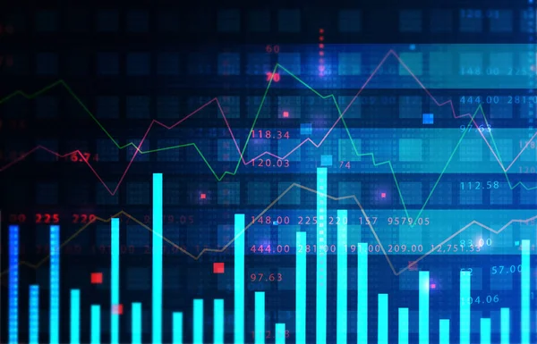 Stock market investment graph chart. 3d illustration	