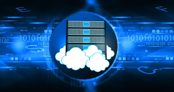 Cloud server.  Cloud Computing Concept. 3d illustration