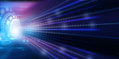 Gelecekçi ikili teknoloji. Soyut teknoloji geçmişi. 3d illüstrasyon