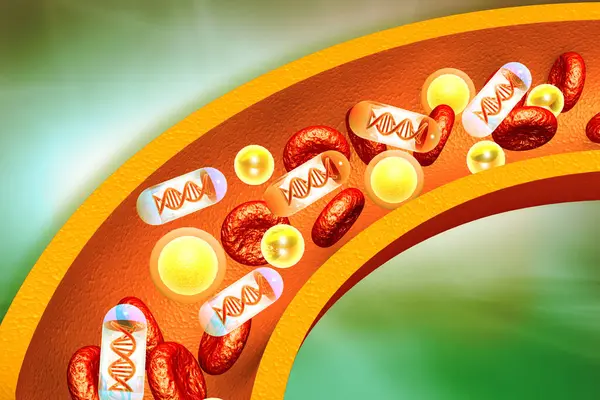 Genetic Medicine in artery.managing genetic disease . 3d illustration