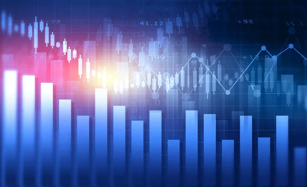 Stock Market Graph Chart Financial Investment Graph Concept Illustration — Stock Photo, Image
