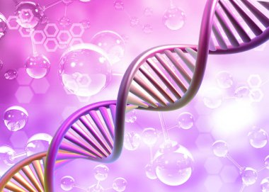 DNA yapısı, DNA iplikleri moleküler yapı. 3d illüstrasyon