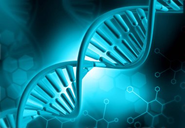 DNA yapısı, DNA iplikleri moleküler yapı. 3d illüstrasyon