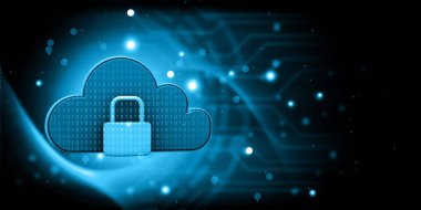 Bulut hesaplama güvenlik konsepti. 3d illüstrasyon