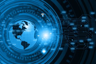 Dijital dünya. İnternet iletişim teknolojisi. 3d illüstrasyon