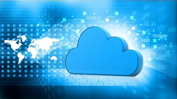 Cloud Computing Concept, Cloud server,  Cloud computing technology background. 3d illustrtion