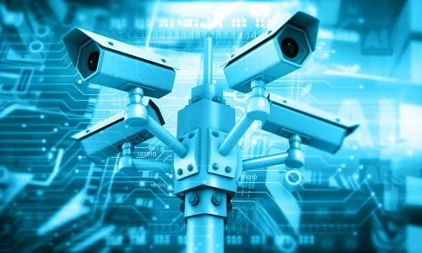 Moderne Cctv Security Camera Security Systeem Concept Illustratie — Stockfoto