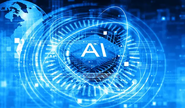 Yapay Zeka Konsepti. Al araştırma. AI Öğrenme ve Makine Öğrenme