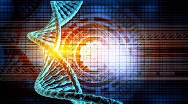 DNA yapısı, DNA iplikleri moleküler yapı. 3d illüstrasyon