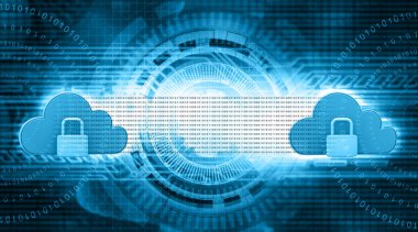 Bulut hesaplama güvenlik konsepti. 3d illüstrasyon