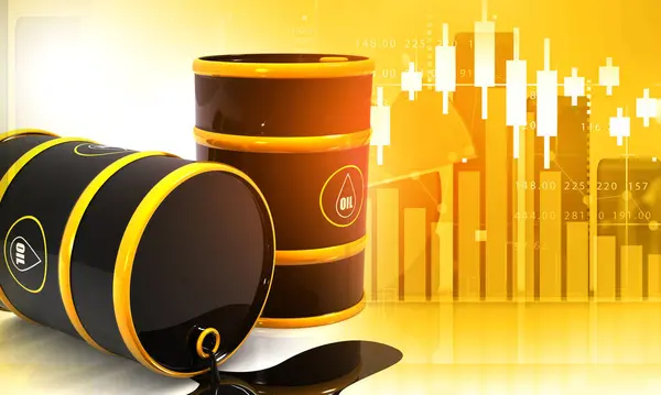 Oil price graph concept image. 3d illustration