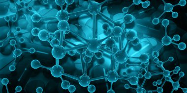 Soyut Molekül Arkaplanı. 3d illüstrasyon