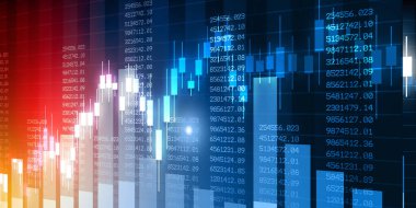 Borsa grafikleri ve finans verileri. 3d illüstrasyon