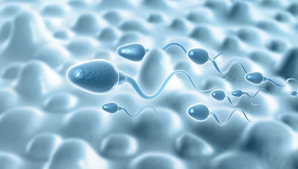 Moving Human Sperm Illustration — Stock Photo, Image