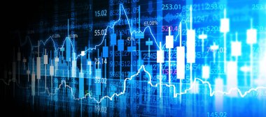 Borsa grafiği. 3d illüstrasyon