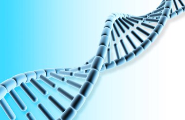 Bilimsel arka planda DNA ipliği. 3d illüstrasyon