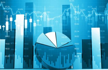 İş grafiği büyüme grafiği. Borsa. 3d illüstrasyon