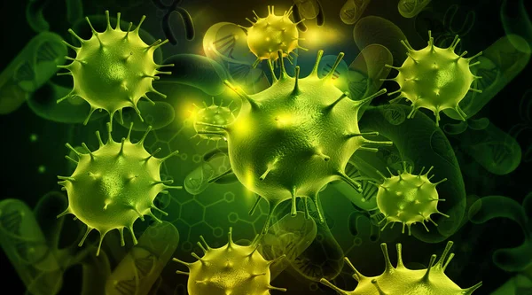 Human virus background. 3d illustration