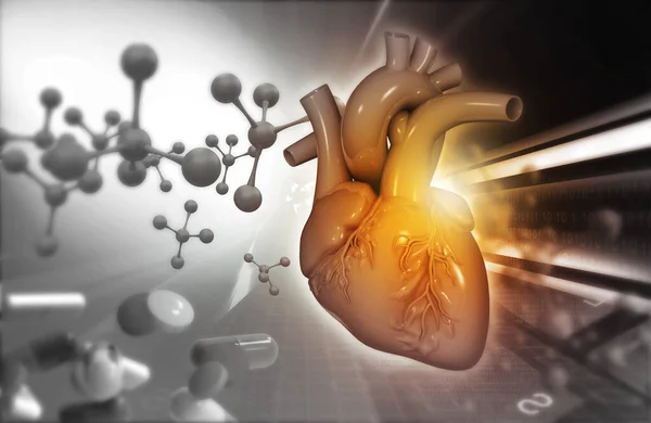 Anatomia Ludzkiego Serca Molekułami Ilustracja — Zdjęcie stockowe
