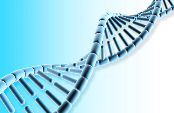 Нити ДНК на научном фоне. 3d иллюстрация
