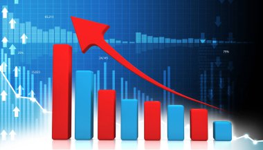 İş grafiği ekonomik büyüme gösteriyor. 3d illüstrasyon