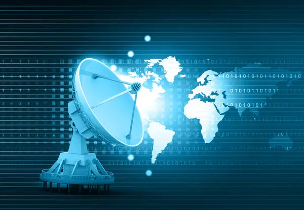 Satellite Communication Dish Antenna Modern Technology Background Illustration — Stock Photo, Image