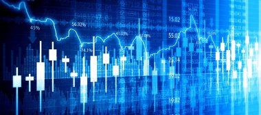 Borsa geçmişi. 3d illüstrasyon