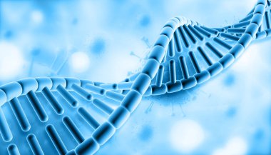 Bilimsel arka planda DNA ipliği. 3d illüstrasyon