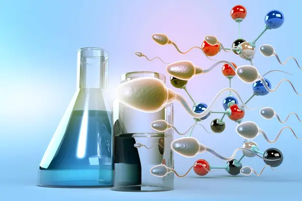 Menschliches Sperma Chemielabor Illustration — Stockfoto