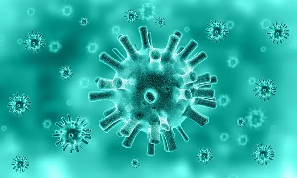 Vista Microscopica Elettronica Del Coronavirus Illustrazione — Foto Stock