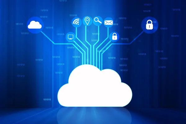 Cloud Computing Internettechnologie Futuristische Achtergrond Illustratie — Stockfoto