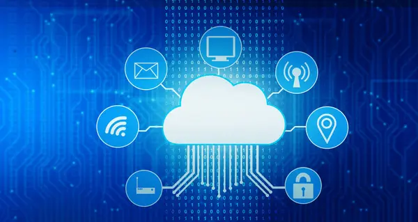 Chmura Obliczeniowa Technologia Internetowa Futurystyczne Tło Ilustracja — Zdjęcie stockowe