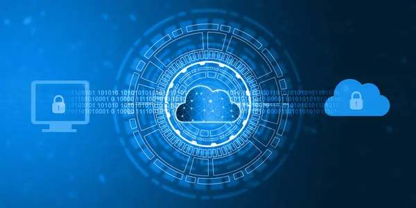 Cloud Security Internetová Technologie Futuristické Zázemí Ilustrace — Stock fotografie