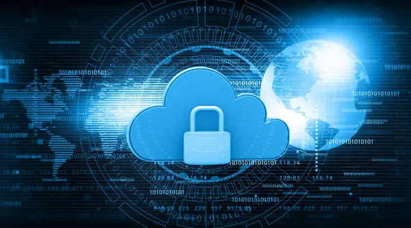 Sicurezza Sul Cloud Tecnologia Internet Sfondo Futuristico Illustrazione — Foto Stock