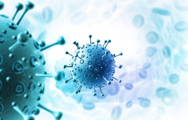 Roman Coronavirus konsepti. Virüsün mikroskop görüntüsü. 3d illüstrasyon