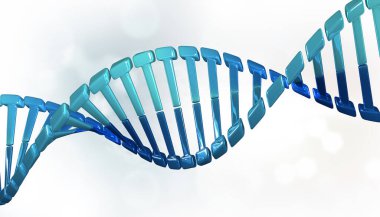 İzole edilmiş beyaz arka planda DNA ipliği. 3d illüstrasyon