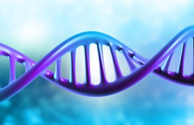 Bilimsel arka planda DNA ipliği. 3d illüstrasyon