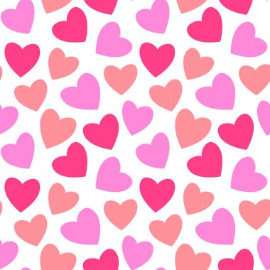 Aşk kalpleri pürüzsüz vektör deseni, Sevgililer Günü dekoratif arka plan, duvar kağıdı, tekstil baskısı, ambalaj kağıdı.