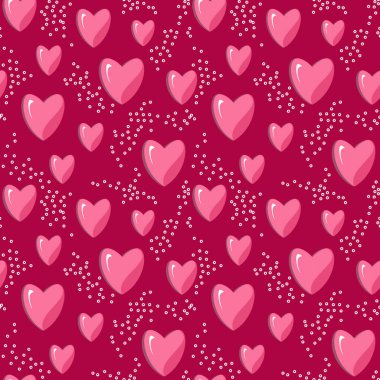 Kusursuz aşk kalpleri şablonu, düz vektör arkaplan, duvar kağıdı, moda baskısı, sevgililer günü dekorasyonu, kusursuz doku..