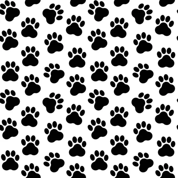 Kedi ayak izi kusursuz vektör deseni, evcil pati silueti arka plan, dekoratif duvar kağıdı, tekstil baskısı, kumaş tasarımı.