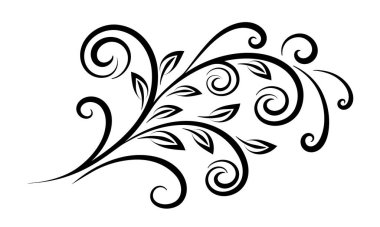 Kartlar, pankartlar, davetiyeler, sertifikalar için çiçek tasarımı, beyaz arkaplanda izole edilmiş, filigran süsü, vektör illüstrasyonu.