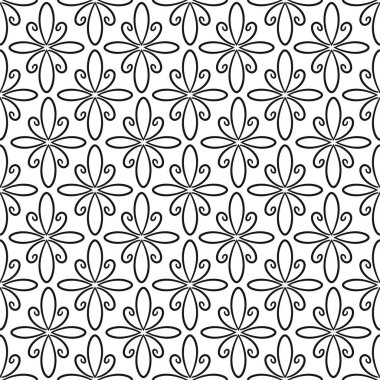 Soyut çiçek şekillerinin kusursuz geometrik desenleri. Şeffaf bir arkaplanda vektör süsü. Tekstil baskısı, duvar kağıdı, ambalaj. 