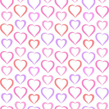 Kalp şekli çok renkli çizgiler, kusursuz vektör deseni, sevimli romantik arkaplan, tekstil baskısı, duvar kağıdı, ambalaj kağıdı.