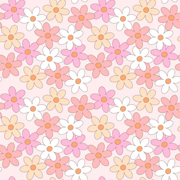 Pastel renkte şirin dağınık çiçek şekilleri, kusursuz çiçek deseni, tekstil baskısı için tasarım, duvar kağıdı, dekor, ambalaj.