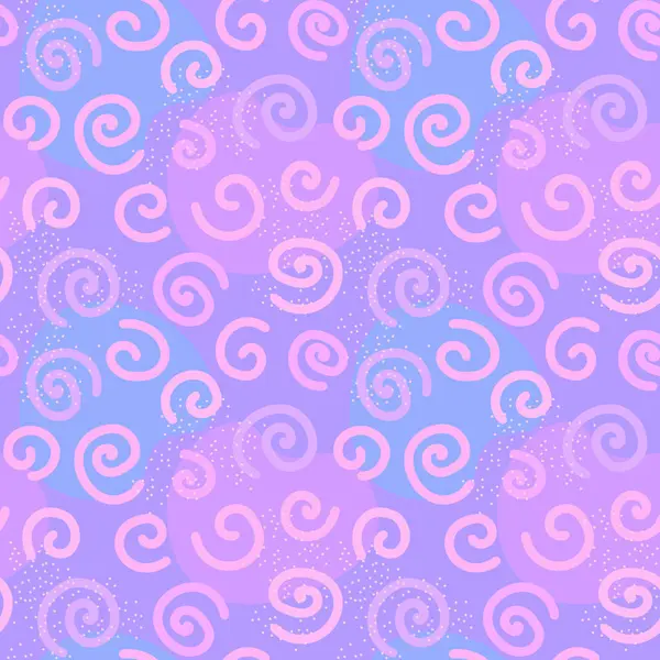 Tatil partisi için el çizimi girdaplar ve parıltılarla dolu renkli mor arkaplan, dekor, duvar kâğıdı, ambalaj, kumaş baskısı, ambalaj kağıdı için düz tasarım içinde kusursuz vektör deseni.
