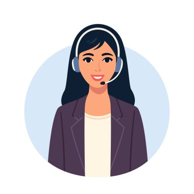 Ofiste çalışan çağrı merkezi çalışanları kulaklık takıp, mikrofon takıp müşterilerle konuşuyorlar. Müşteri hizmetleri, çağrı merkezi, yardım hattı. Çevrimiçi küresel teknik destek 24 7. Vektör illüstrasyonu