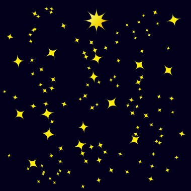 Sarı yıldız arkaplan, kuzey yıldızı, parıldayan yıldız bakışı, vektör illüstrasyonu
