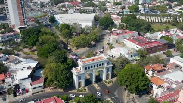 Vista Ciudad Guadalajara Desde Drone Glorieta Minerva — стокове відео