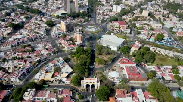 Vista Ciudad Guadalajara Desde Drone Glorieta Minerva — Vídeos de Stock