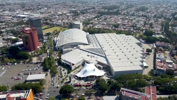 Toma Aerea Centro Convenciones Ciudad Guadalajara Jalisco — Vídeos de Stock
